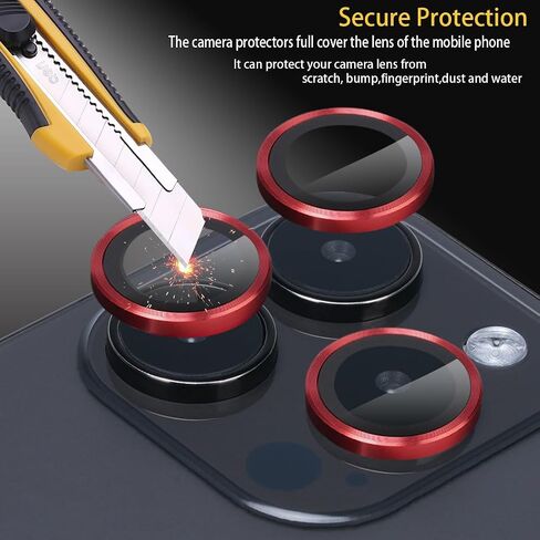 Camera Lens Protector for iPhone 14 Pro & iPhone 14 Pro Max, Tempered Glass Lens Protector Aluminum Alloy Ring Camera Cover Fits for iPhone 14 Pro/iPhone 14 Pro Max (Black) in Saudi Arabia