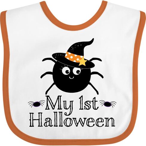 inktastic My 1st Halloween Witch Spider Baby Bib in Saudi Arabia