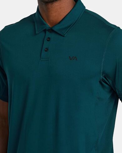 RVCA Mens Sport Vent Athletic Breathable Short Sleeve Polo Shirt in Saudi Arabia