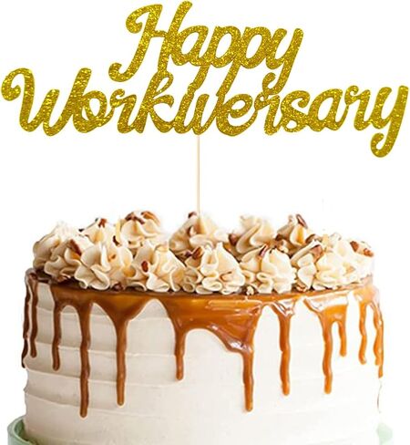 Happy Workiversary cake topper for Work Party Office Party,Employee Retirement Decor,Employee Retirement Decor,gold in Kuwait