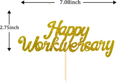 Happy Workiversary cake topper for Work Party Office Party,Employee Retirement Decor,Employee Retirement Decor,gold in Kuwait