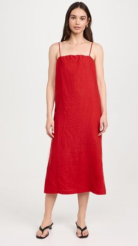 DONNI. Women's The Linen Spaghetti Dress in Saudi Arabia
