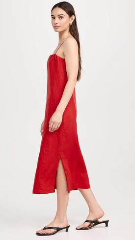 DONNI. Women's The Linen Spaghetti Dress in Saudi Arabia