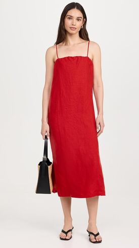 DONNI. Women's The Linen Spaghetti Dress in Saudi Arabia