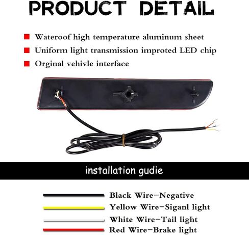 عدسة GTINTHEBOX المدخنة LED المصد الخلفي عاكس الضوء الخلفي للفرامل مع مصابيح إشارة الانعطاف المتتابعة وإضاءة الفرامل القوية لميتسوبيشي لانسر، إيفولوشن X أو أوتلاندر 2008-2017 in Saudi Arabia