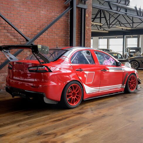 مصابيح خلفية LED من VLAND متوافقة مع Mitsubishi Lancer & EVO X 2008-2020 (غير مناسبة للرياضات/Fortis/io) مع إشارة انعطاف متسلسلة كهرمانية، مجموعة مصابيح خلفية LED كاملة دخان/ملون in Kuwait