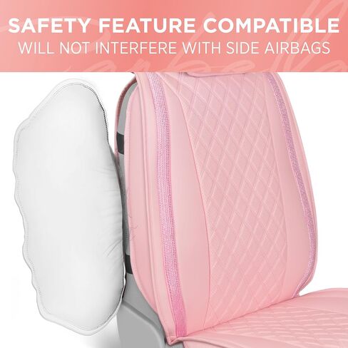 BlingStitch™ Car Seat Covers for Front Seats - Luxurious Black Vegan Leather Seat Covers for Cars with Black Bling Crystals, Premium Automotive Seat Covers for SUV, Trucks, Car Bling Luxury in Saudi Arabia