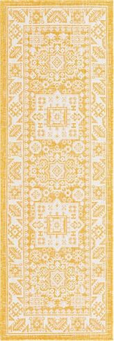 Unique Loom Outdoor Aztec Collection Area Rug - Chalca (2' x 6' 1" Runner, Rust Red/ Ivory) in Saudi Arabia