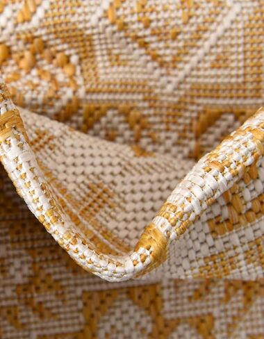Unique Loom Outdoor Aztec Collection Area Rug - Chalca (2' x 6' 1" Runner, Rust Red/ Ivory) in Saudi Arabia
