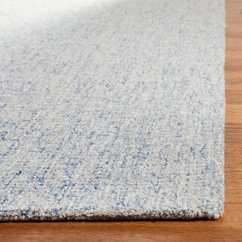 سجادة SAFAVIEH Abstract Collection - 2'3" x 8'، عاجي وأزرق، صوف مصنوع يدويًا، مثالية للمناطق ذات حركة المرور العالية في غرفة المعيشة وغرفة النوم (ABT471M) in Saudi Arabia