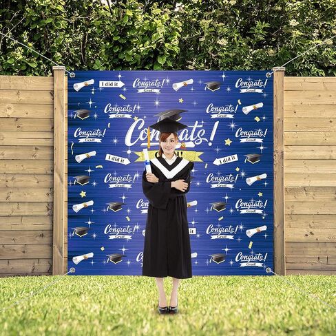 2024 Graduation Photography Backdrop Graduation Party Decorations Fabric Congratulate Grad Backdrop Graduation Celebration Background Banner for Prom Party 70.9 x 70.9 Inch in Saudi Arabia