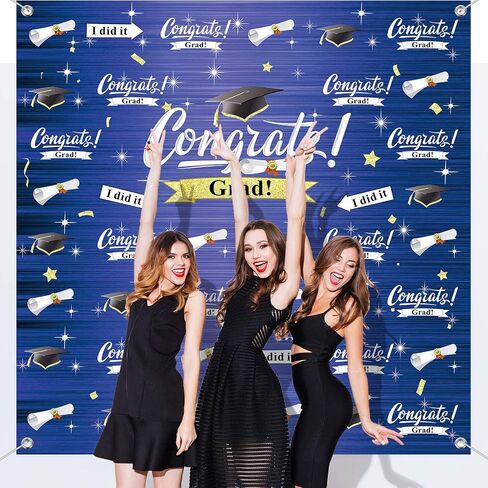 2024 Graduation Photography Backdrop Graduation Party Decorations Fabric Congratulate Grad Backdrop Graduation Celebration Background Banner for Prom Party 70.9 x 70.9 Inch in Saudi Arabia