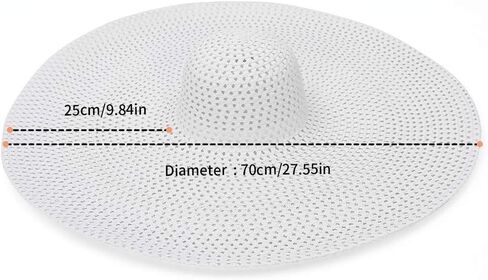 قبعة الشمس النسائية GEMVIE ذات الحافة الكبيرة من القش، قبعة الشمس ذات الحافة المرنة الكبيرة الحجم، قبعة من القش للشاطئ قابلة للتعبئة in Kuwait