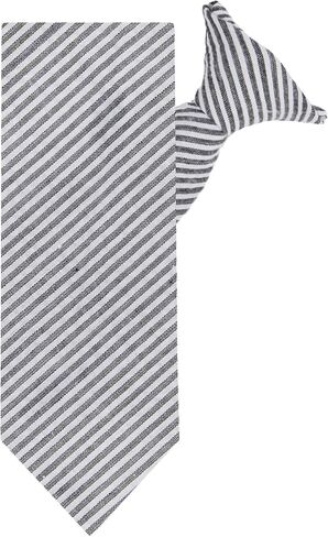 Jacob Alexander Men's Seersucker Striped Pattern Clip-On Neck Tie in Kuwait