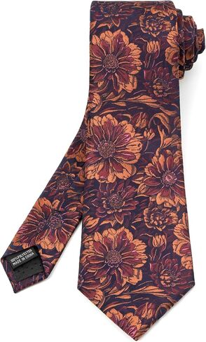 Paisley Floral Ties for Men Handkerchief Woven Classic Silk Flower Mens Ties and Pocket Square Set in Saudi Arabia