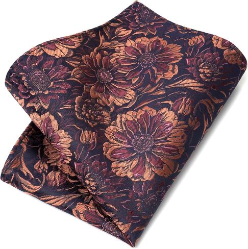 Paisley Floral Ties for Men Handkerchief Woven Classic Silk Flower Mens Ties and Pocket Square Set in Saudi Arabia