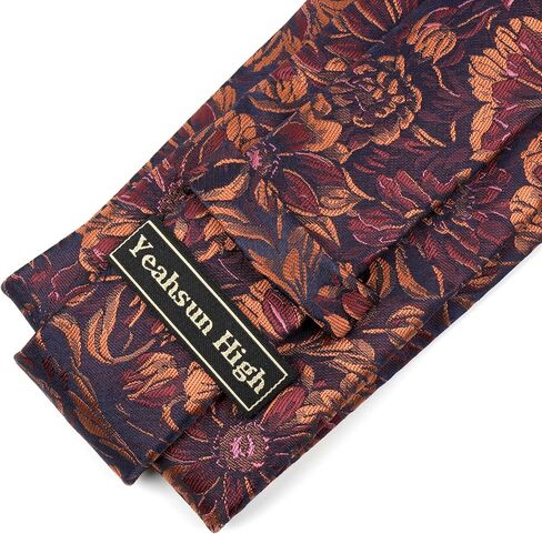 Paisley Floral Ties for Men Handkerchief Woven Classic Silk Flower Mens Ties and Pocket Square Set in Saudi Arabia