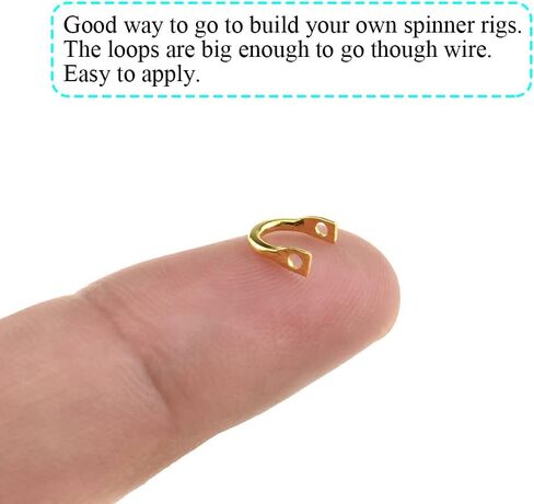 Fishing Spinner Clevis Lure Blades Spoon Fishing Tail Bait DIY Rigs Aligned End Smooth Spin Big Enough Loop to Go Through Wire Easy Tie Hook Line for Freshwater Saltwater 40PCS Gold Copper in Saudi Arabia