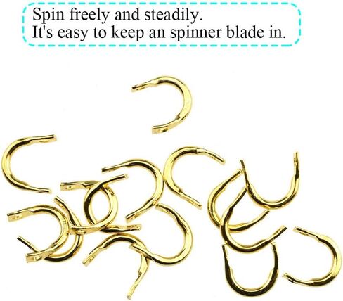 Fishing Spinner Clevis Lure Blades Spoon Fishing Tail Bait DIY Rigs Aligned End Smooth Spin Big Enough Loop to Go Through Wire Easy Tie Hook Line for Freshwater Saltwater 40PCS Gold Copper in Saudi Arabia