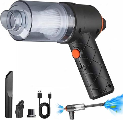 Handheld Car Vacuum Cleaner, 6500R Vacuum Cleaner and Air Duster, 120W High Power Wet and Dry Handheld Car Vacuum Cleaner with LED Light and Multi-Nozzles for Car, Home, Office, Pet in Saudi Arabia