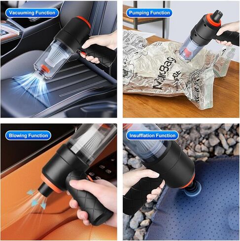 Handheld Car Vacuum Cleaner, 6500R Vacuum Cleaner and Air Duster, 120W High Power Wet and Dry Handheld Car Vacuum Cleaner with LED Light and Multi-Nozzles for Car, Home, Office, Pet in Saudi Arabia
