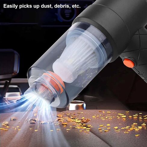 Handheld Car Vacuum Cleaner, 6500R Vacuum Cleaner and Air Duster, 120W High Power Wet and Dry Handheld Car Vacuum Cleaner with LED Light and Multi-Nozzles for Car, Home, Office, Pet in Saudi Arabia