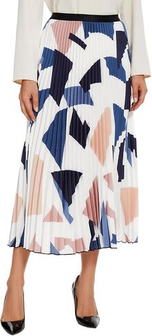 Women's Elastic High Waist Pleated Shirring Skirt Draping A-line Skirt in Saudi Arabia