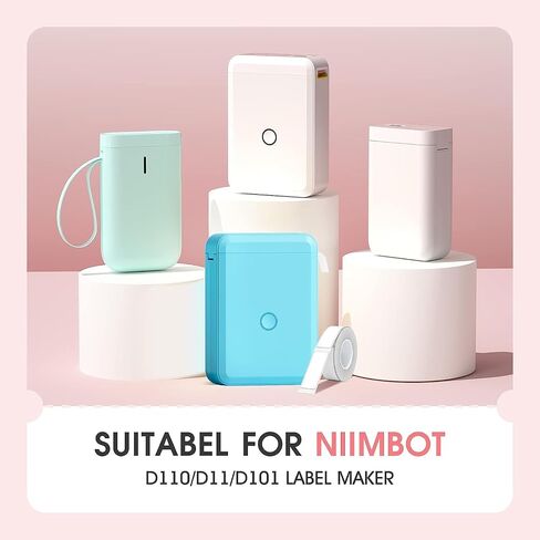 شريط ملصقات 6 لفات لصانع الملصقات NIIMBOT D11 D110 D101 أبيض 12x40 مم مقاوم للماء، ذاتي اللصق، استبدال شريط الملصقات المنزلي والمكتب. in Saudi Arabia