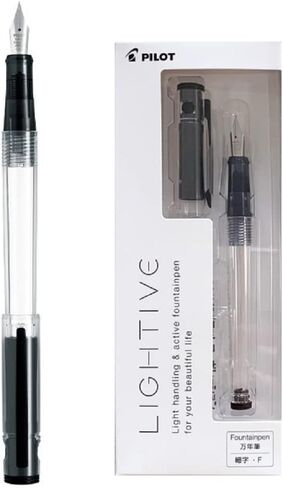 Pilot Fountain Pen LIGHTIVE Matt Black Medium Point FLT-2SR-MB-M Black Ink With Original Stylus Ballpoint Touch Pen in Saudi Arabia