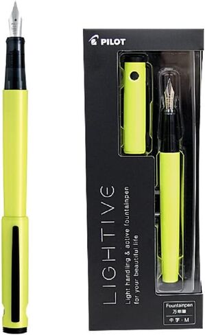 Pilot Fountain Pen LIGHTIVE Matt Black Medium Point FLT-2SR-MB-M Black Ink With Original Stylus Ballpoint Touch Pen in Saudi Arabia
