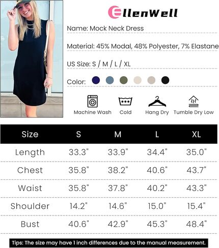 فستان Airy Essential برقبة وهمية للنساء بدون أكمام وجيوب للصيف in Kuwait