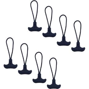 Coshar 8pcs Heavy Duty T-Shaped Cord Zipper Pulls Zipper Tab Extension Replacement for Cord Luggage Backpacks Handbags Traveling Cases (Black)