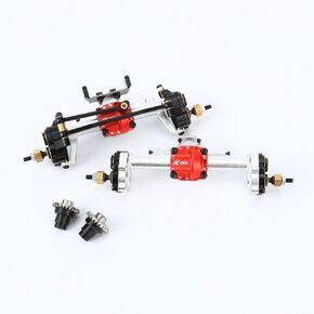 RCAWD Alum Diff Locker Portal Axle & Differential for Axial 1/24 SCX24 Series Upgrades Part Black