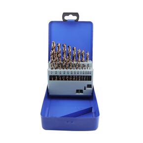 Cobalt Drill bits Set 1/16-3/8 inch 21PCS M35 High Speed Steel Round Shank Twist Bar Drill Bits for Stainless Steel, Hard Metal, Cast Iron, Plastic and Wood