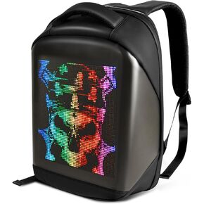 LED Backpack with Full-color Programmable Screen, App Control Laptop Backpack, Waterproof Luggage Bag for Camping Cycling Travelling, DIY Fashion Backpack