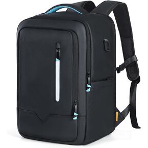 حقيبة ظهر للأعمال للرجال، حقيبة ظهر للكمبيوتر المحمول مقاس 17 بوصة يمكن حملها أثناء الطيران وحقائب ظهر للكمبيوتر الاحترافية مع منفذ شحن USB للعمل والسفر والتنقلات الجامعية باللون الأسود in Kuwait