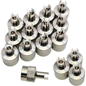 Tire Valve Caps, 25Pcs Metal Valve Stem Caps with Valve Core Remover, Rubber Seal Inside, Universal for Cars, Trucks, Motorcycle, Bicycle (Silver)