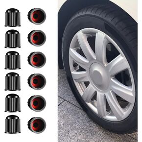 12Pcs Tire Valve Caps, Valve Stem Caps, Heavy-Duty Tire Air Caps with O Rubber Ring, Car Exterior Accessories Universal Stem Covers for Cars, SUVs, Bike and Bicycle, Trucks, Motorcycles