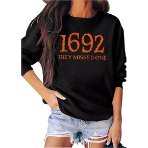 LANMERTREE Halloween Sweatshirts Hocus Pocus Pullovers T Shirts Women Sanderson Sisters Tops Witch Graphic Sweatshirts