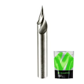 V Groove O Flute Router Bit 30 Degree 0.2mm Tip Dia. 1/4 Inch Shank CNC Solid Carbide V Bit for CNC Engraving and Chamfering Lettering