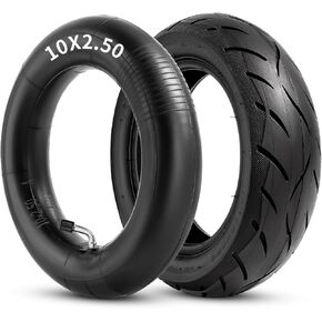مجموعة الإطارات والأنابيب الداخلية شديدة التحمل مقاس 10 × 2.50 لاستبدال إطارات السكوتر الكهربائية ذاتية التوازن مقاس 10 بوصات، وأنبوب الإطارات مقاس 10 × 2.5 مع صمام انحناء CR202 مناسب لمحرك محور 36 فولت 48 فولت 400 وات 500 وات 800 وات in Kuwait
