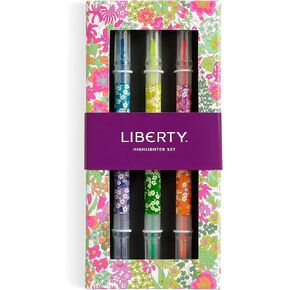 Galison Liberty Mitsi – Highlighter Set with 6 Neon Ink Colors Featuring Classic Japanese Design Inspired Mitsi Print