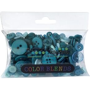 Buttons Galore CB106 Color Blend Buttons, 3-Ounce, Teal Ice, 3 Shades of Teal