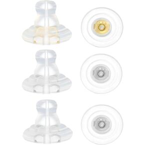 Earring Backs Replacements for Droopy Ears,JIACHARMED Silicone Earring Backs for Studs Large Earring Lifter Backings Clear Rubber Earring Support Backers for Heavy Earrings Soft Back, 6pcs Gold in Kuwait