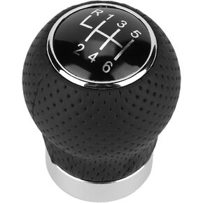 Pissente Gear Shift Knob Kit, 5/6 Speed Black ABS Universal Car Gear Shift Knob Stick Head Shifter Hanldle Lever Round Gear Shift Handle Car Shifter Adapter Replacement Car Styling Accessory(6 Speed)
