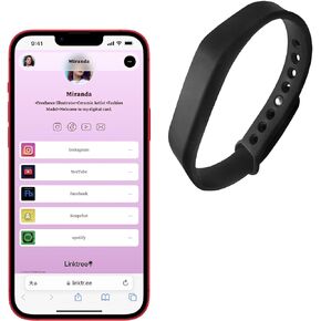 Digital Business Card Wristband- Smart NFC Networking Card for Social Media Sharing & Instant Contact - Touch Sharing - iPhone & Android