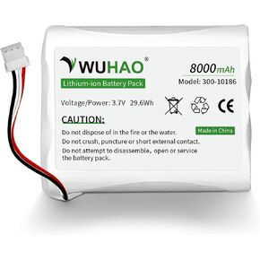 WUHAO for ADT Battery Replacement 300-10186 Lithium-ion Battery Upgraded 8000mAh for ADT Command Smart Security Panel 3.7V