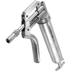 Carbyne Pistol Grip Mini Grease Gun, 3000 PSI, Heavy Duty Professional Quality, Knurled Steel Barrel. 12 inch Heavy Duty Reinforced Flex Hose, 4 inch Rigid Tube & Coupler. 2-Way Loading