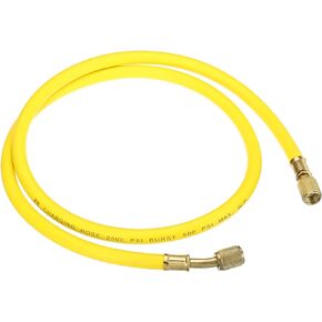 PATIKIL 1/4 SAE Refrigerant Charging Hose, 3.9ft 500PSI HVAC Hose for Air Conditioner Manifold Gauge Refrigeration Maintenance, Yellow