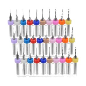 uxcell Micro PCB Drill Bit Set, 1/8" Shank 0.3mm-1.2mm Solid Tungsten Carbide CNC Engraving Print Circuit Board Drill Bits Rotary Tool 30pcs